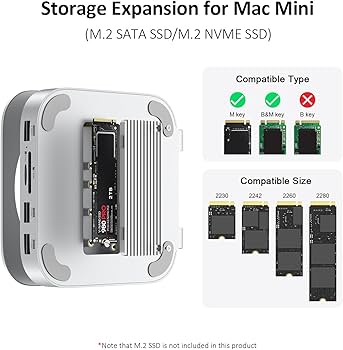 Amazon.com: Akyyajaure Mac mini Hub: 10 in 1 Aluminum Stand & Dock