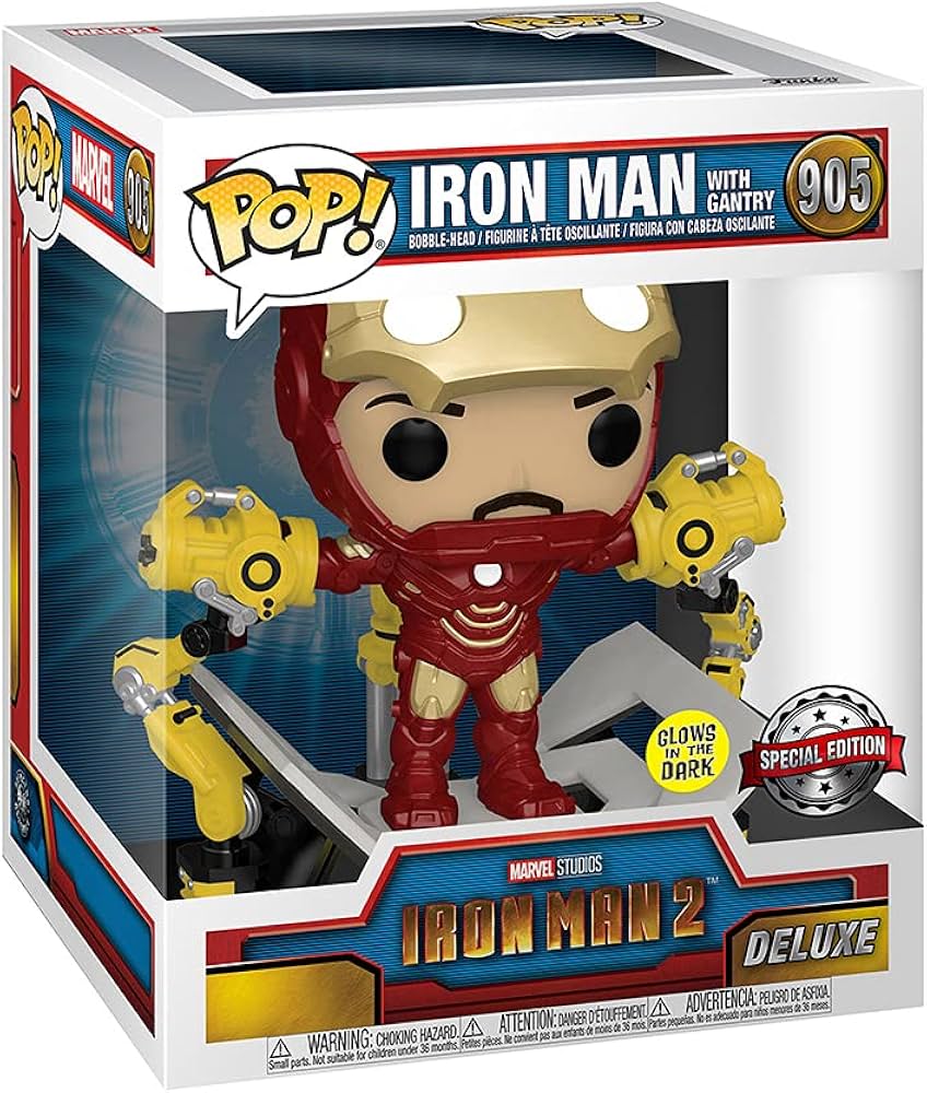Amazon.com: Funko Pop! Iron Man 2: Iron Man MKIV with Gantry Glow
