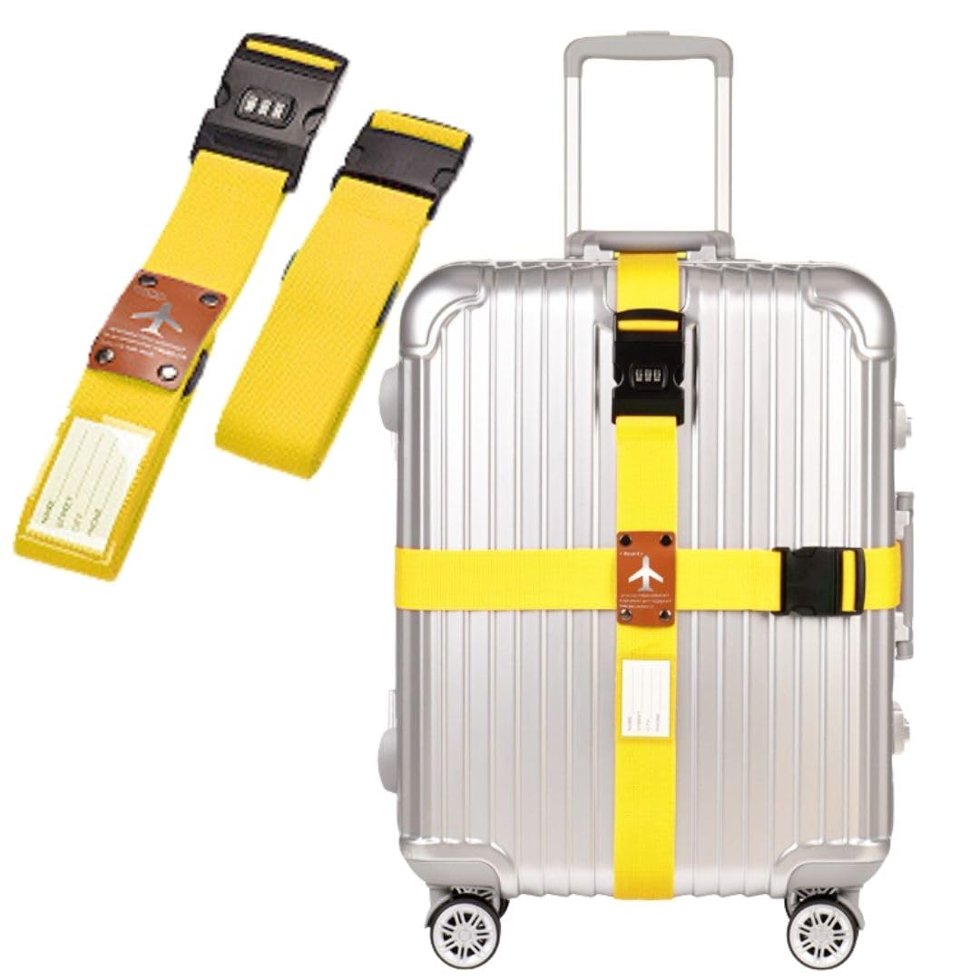 Amazon.co.jp: I'm so happy スーツケースベルト 鍵付き 十字型