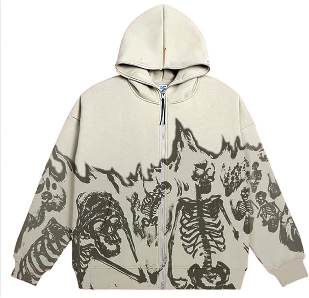 Amazon.com: Tooe Y2K Streetwear Hoodies Full Zip Up Grunge Jacket