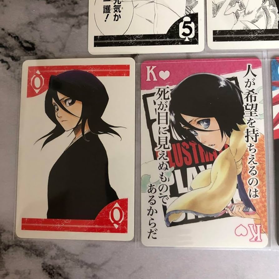 Amazon.co.jp: BLEACH 名言 原作絵トランプ 7枚セット 朽木ルキア 阿散
