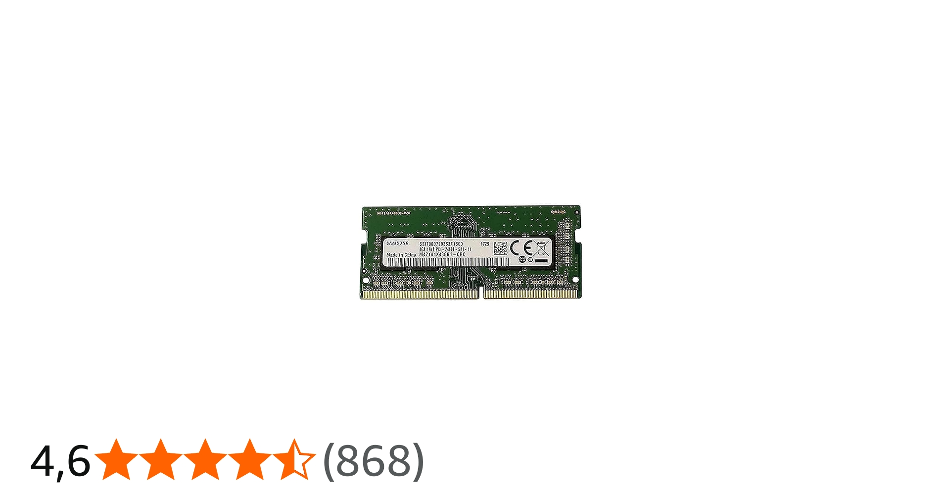 Samsung 8 GB DDR4 PC4 – 19200, 2400 MHz, 260 Pin, SODIMM, CL 17, 1