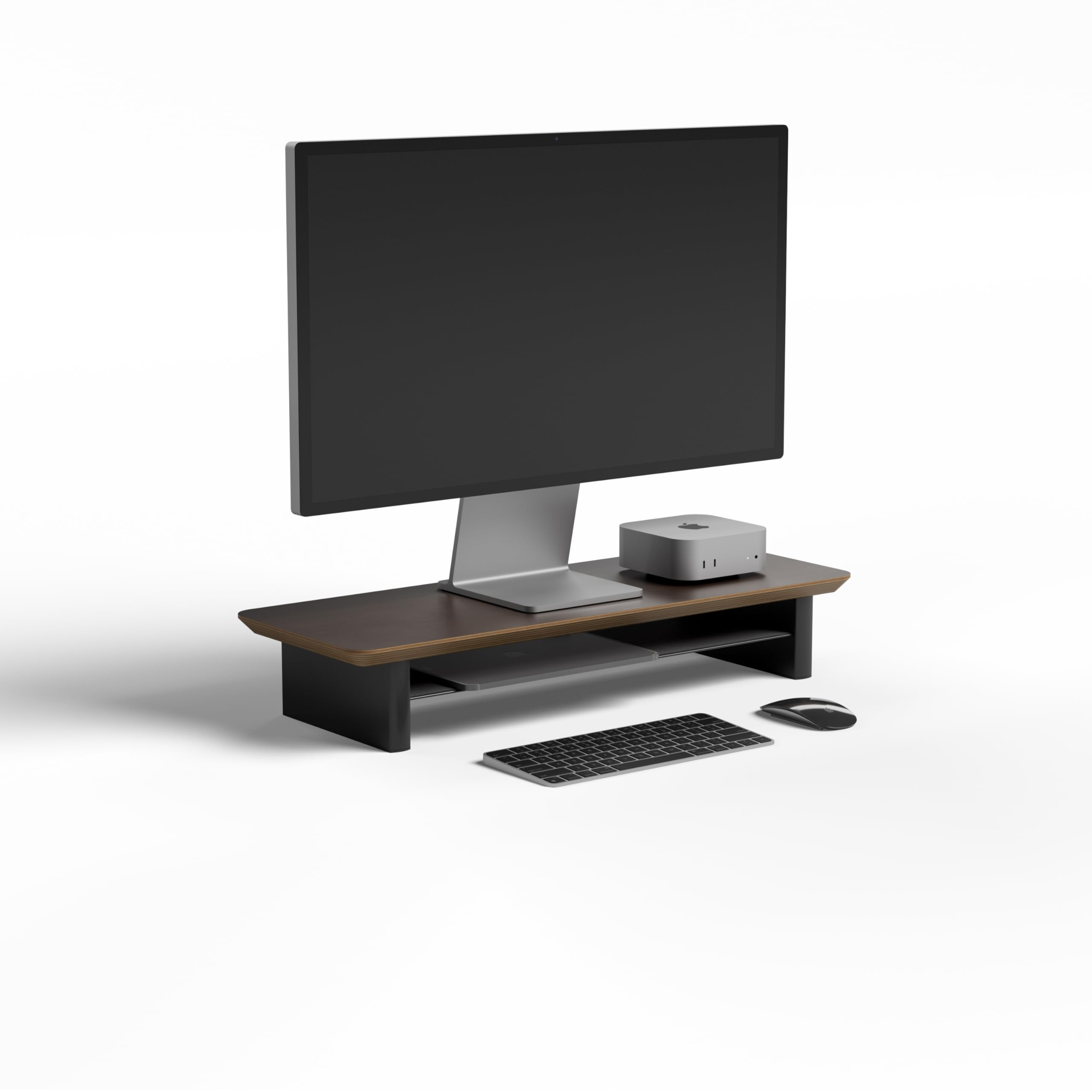 Amazon.co.jp: amesoba 木製 モニタースタンド 卓上 デスクシェルフ