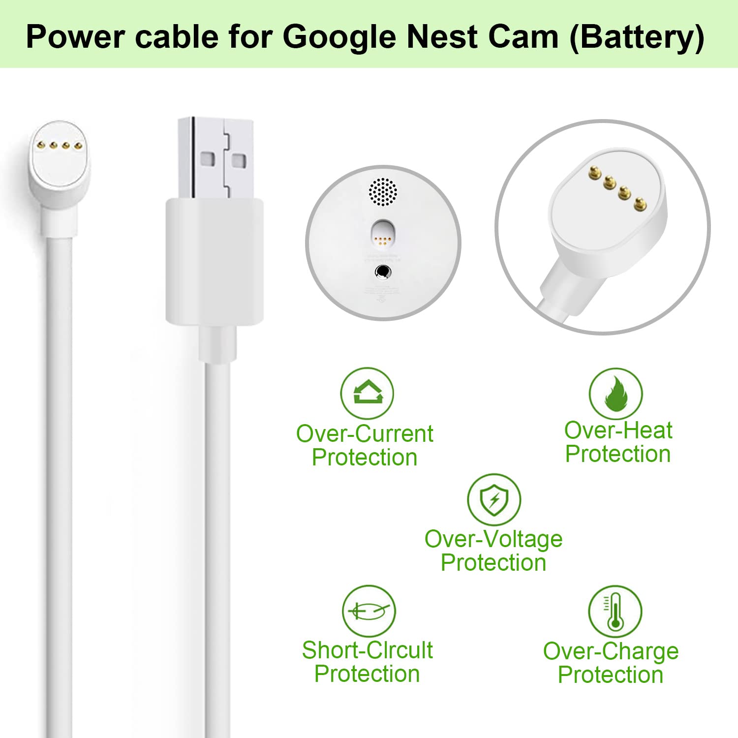 Amazon.com: Power Cord for Google Nest Cam (Battery) Only