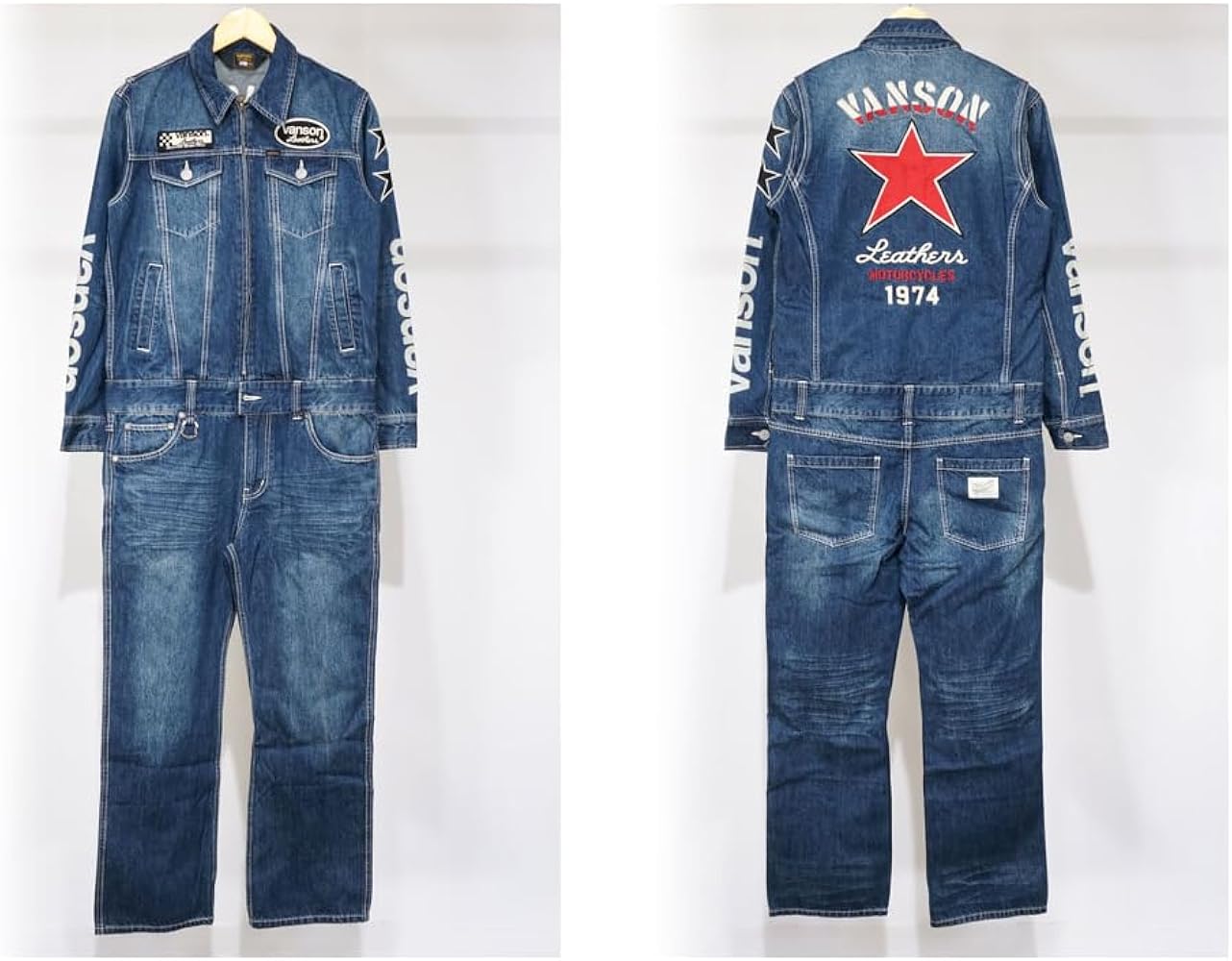 vanson バンソン つなぎ 刺繍 オールインワン XXL 羽 切替 2way vanson