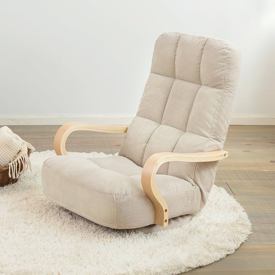 Amazon｜アイリスオーヤマ ウッドアームチェア回転タイプ 座椅子 360度