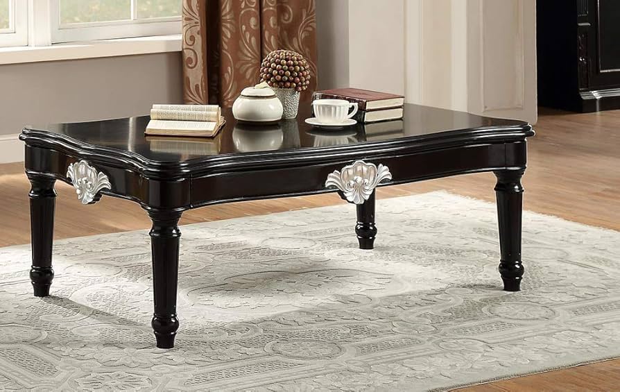 Amazon.com: Acme Furniture Rectangular Wood Coffee Table in Black