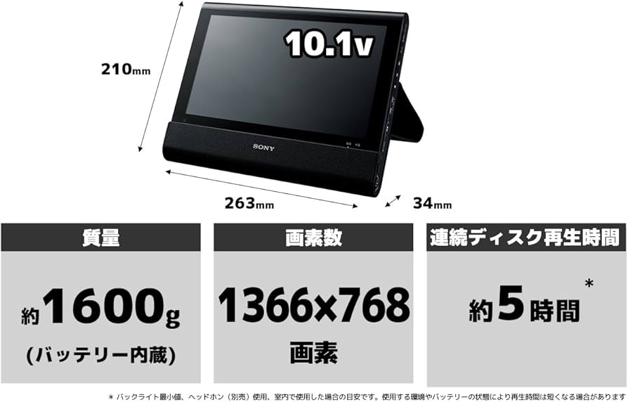 Amazon.co.jp: ソニー SONY 10.1V型 ポータブルブルーレイプレーヤー