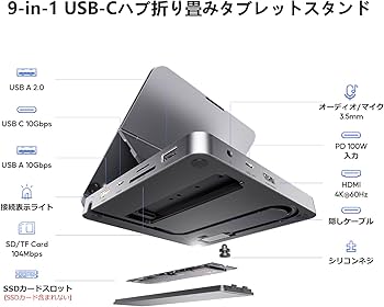 Amazon.co.jp: PULWTOP 9 in 1 iPad ドッキングステーション USB-C