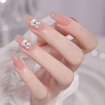 Amazon.co.jp: ネイルパーツ クマ 60個セット 3D 立体 クリア 透明