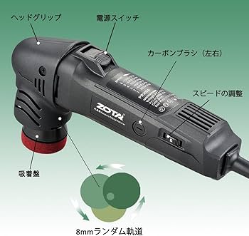 Amazon | ​ZOTA ミニポリッシャー,50mm/75mmダブル裏板電動