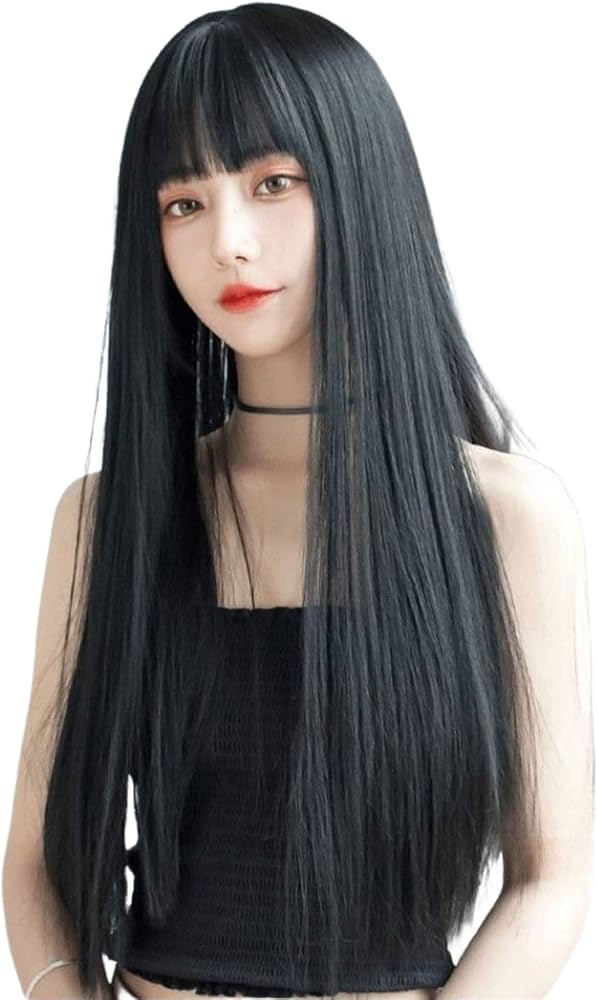 Amazon.co.jp: PRETOLE ウィッグ ロング ストレート フルウィッグ 黒髪