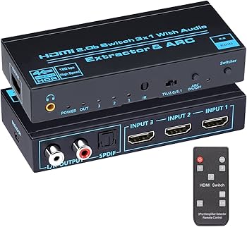 Amazon.co.jp: BLUPOW 4K60Hz・HDR対応 HDMI2.0切替器 3入力1出力 +