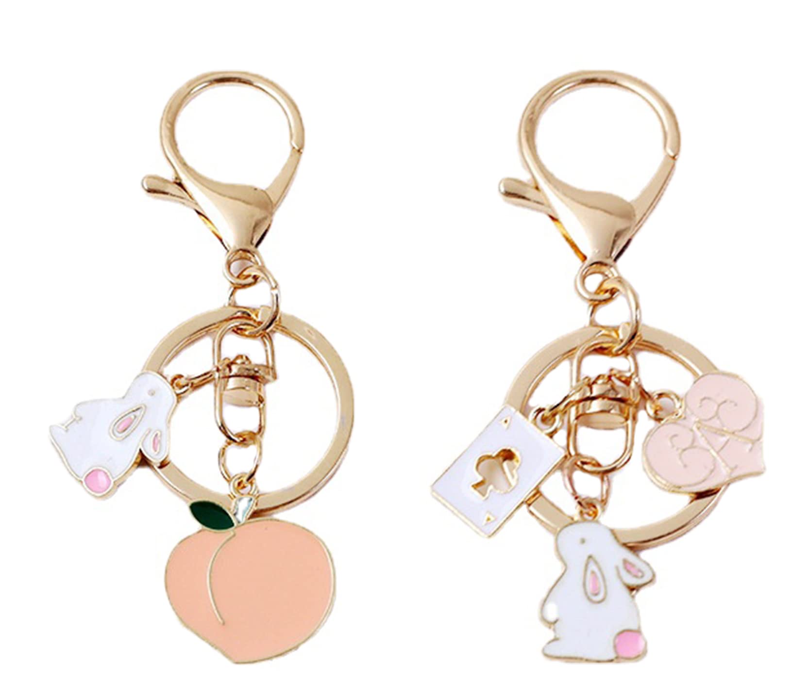 Amazon | Anawakia キーホルダー2個セット かわいい桃のキーホルダー