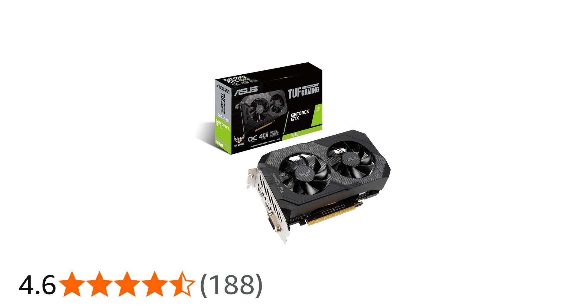 Amazon | ASUS TUF Gaming GeForce GTX 1650 OC Edition 4GB GDDR6