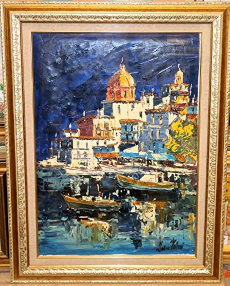 Amazon.co.jp: イタリア絵画 油絵 マルコ 作 「幻想的な海