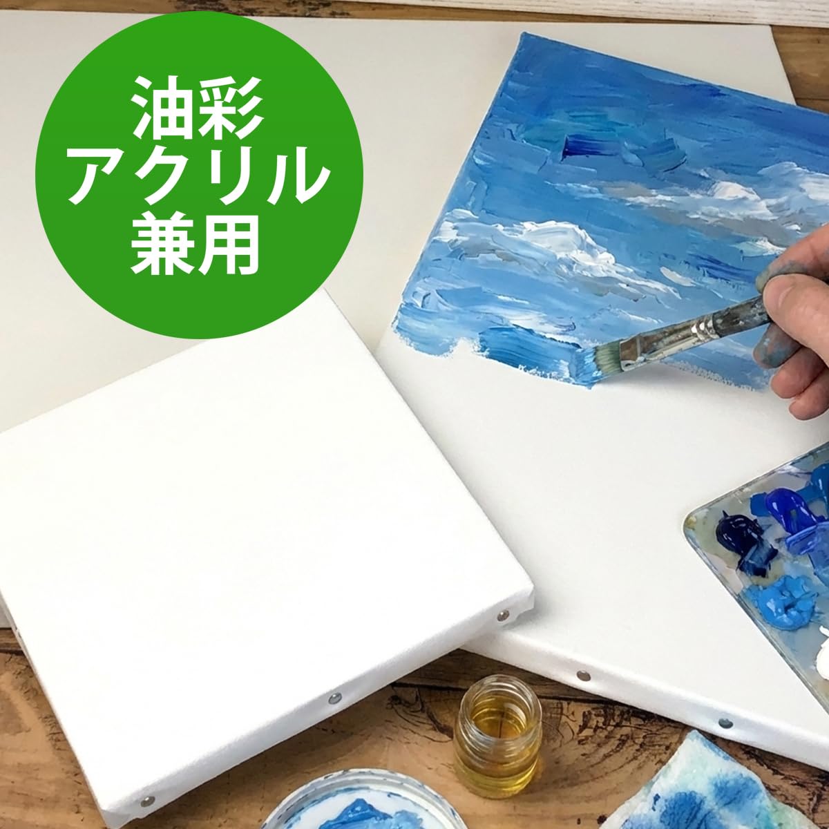 Amazon.co.jp: ゆめ画材 限定 張りキャンバス F3 麻100％ 中目 油彩