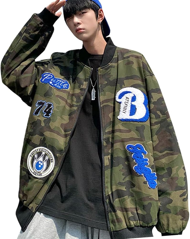 Amazon | [NOLCCTN] スタジャン メンズ 迷彩柄 ジャケット スタジアム