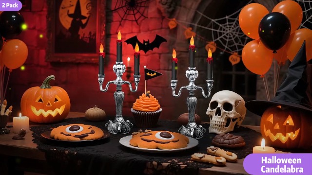 Amazon.com: [ Extra Large ] 2 Pack Halloween Candelabra with LED