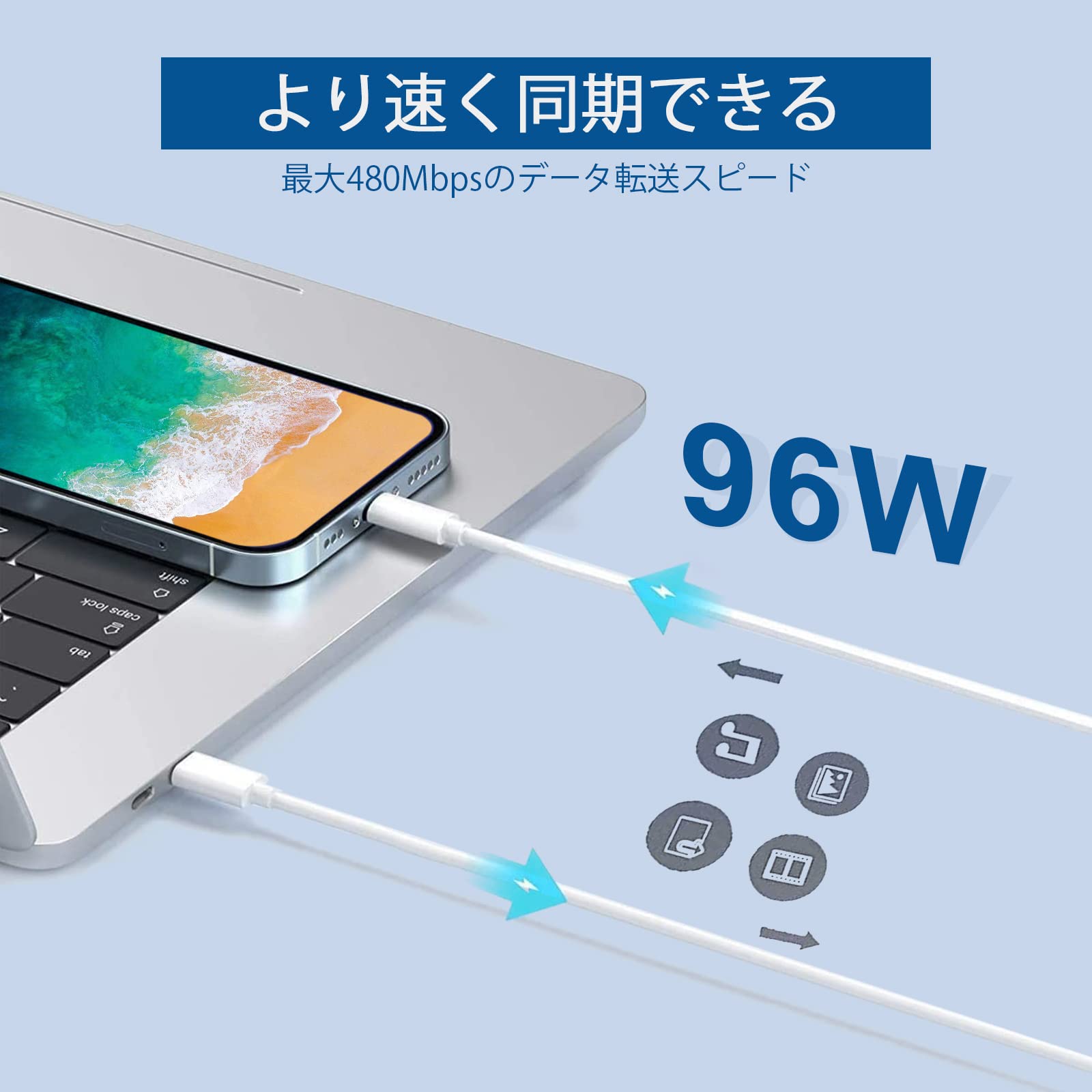 Amazon.co.jp: Hebest Macbook Pro 充電器 96W USB C 急速充電器【PD3