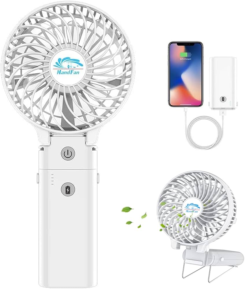 Amazon | HandFan 携帯扇風機 5200mAhモバイルバッテリー ハンディ