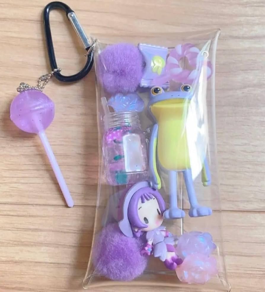 Amazon.co.jp: ガチャ詰めポーチ おジャ魔女どれみ カエル パープル系