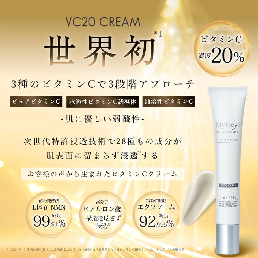 Amazon | Mytreya(マイトレーヤ) VC20 CREAM 特許浸透技術 nanoPDS 3種