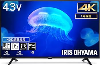 Amazon | アイリスオーヤマ 43V型 4K対応 液晶 テレビ 43UB10PC 2022年