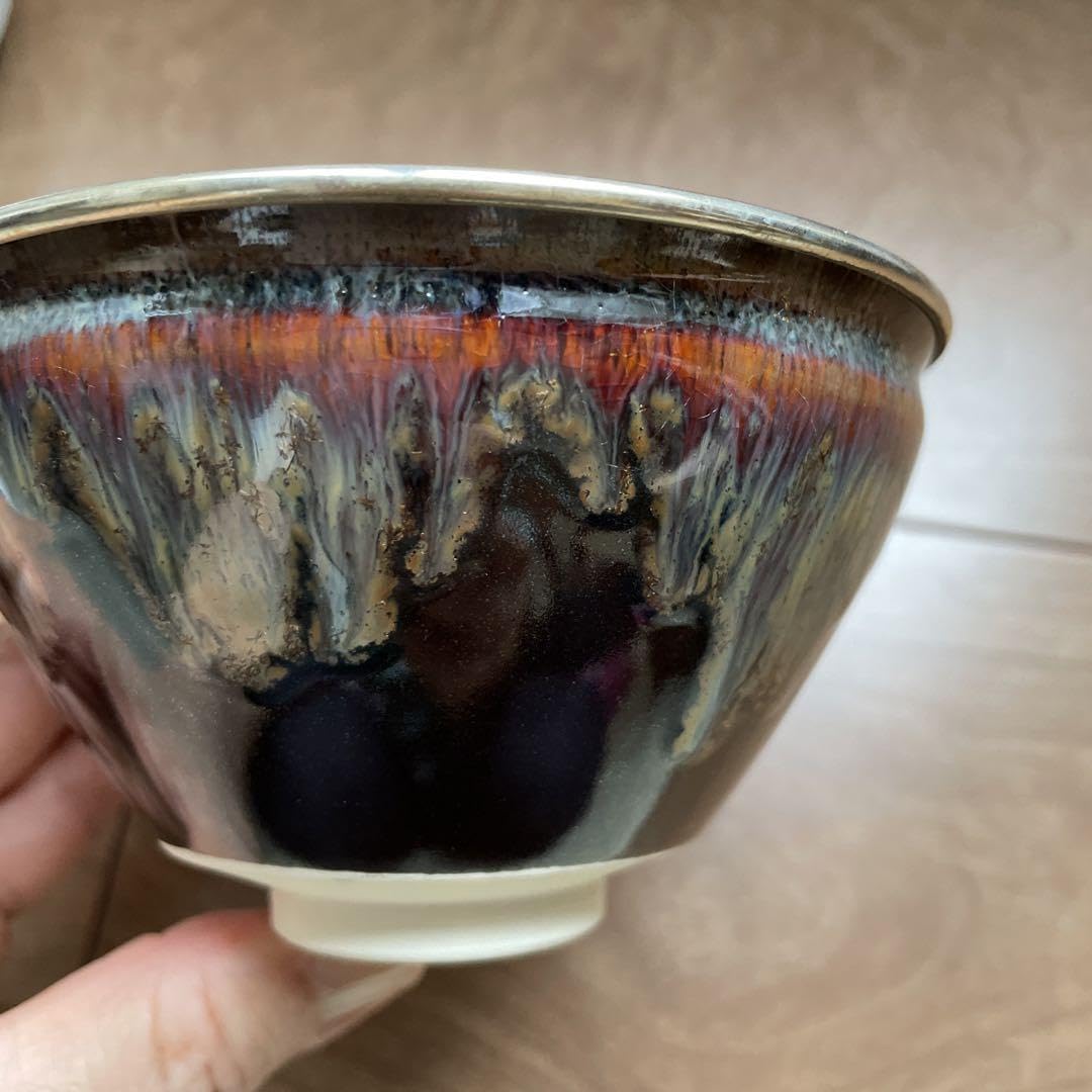 Amazon.co.jp: 草山作 曜変天目茶碗写 覆輪付き : 文房具・オフィス用品