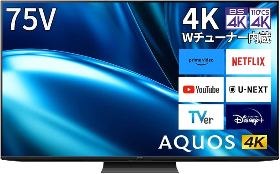 Amazon | シャープ 75V型 4K 液晶 テレビ AQUOS 4T-C75FN1 N-Black