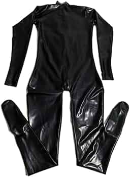 Amazon.co.jp: ラテックスキャットスーツブラックカラーラバースーツ