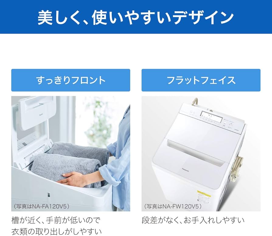 Amazon.co.jp: パナソニック 全自動洗濯機 洗濯12kg NA-FW120V5ｰW