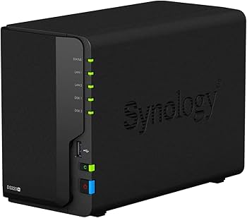 Synology DS220+ 8TB 2 Bay Desktop NAS System, installiert mit 2 x