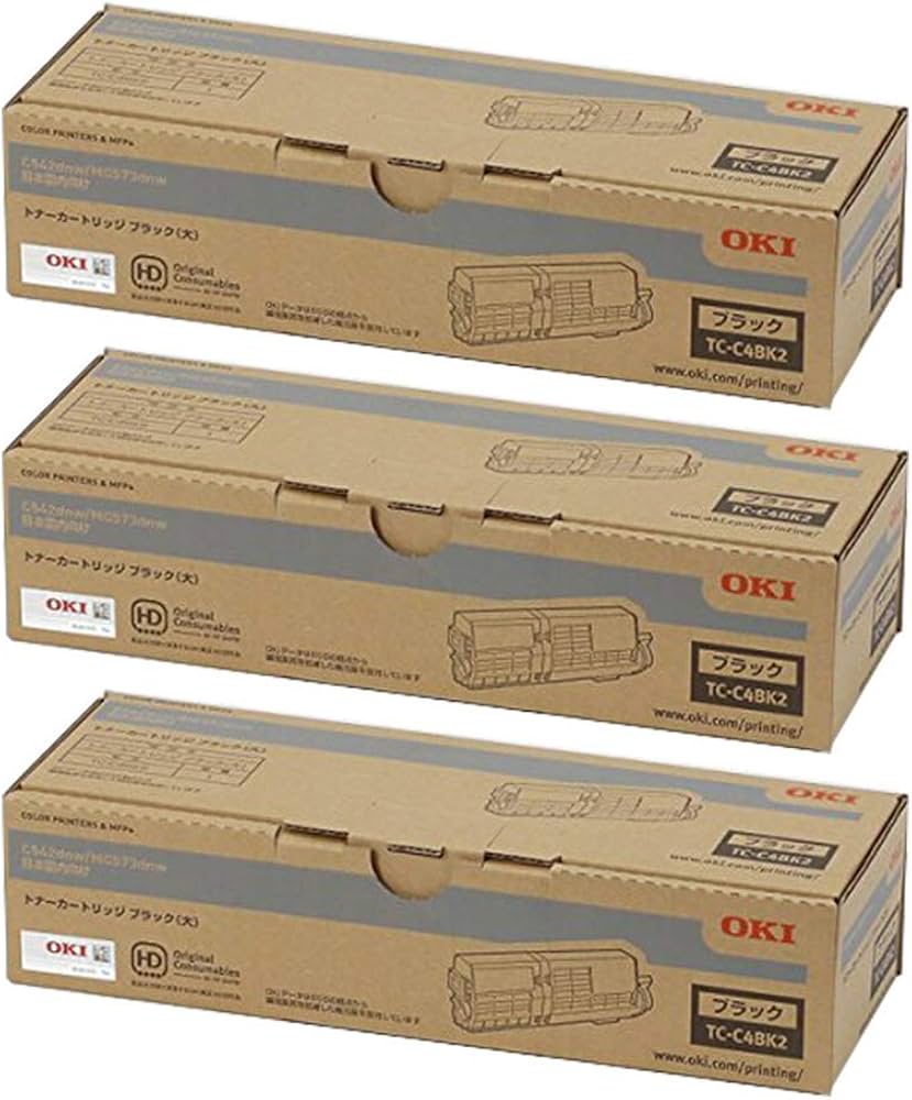Amazon | OKI 純正 TC-C4BK2 トナーカートリッジ ブラック (大) 3本