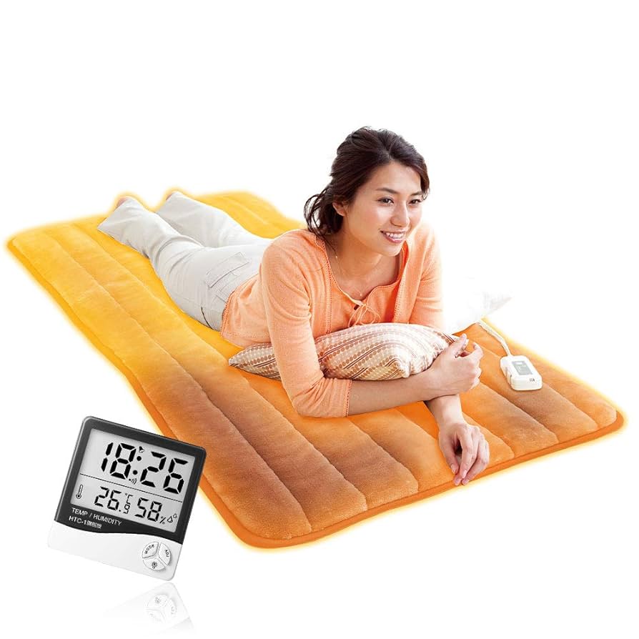 今だけ！タイマー機能付き ヒートマット ベルベットベッドカバー 2点