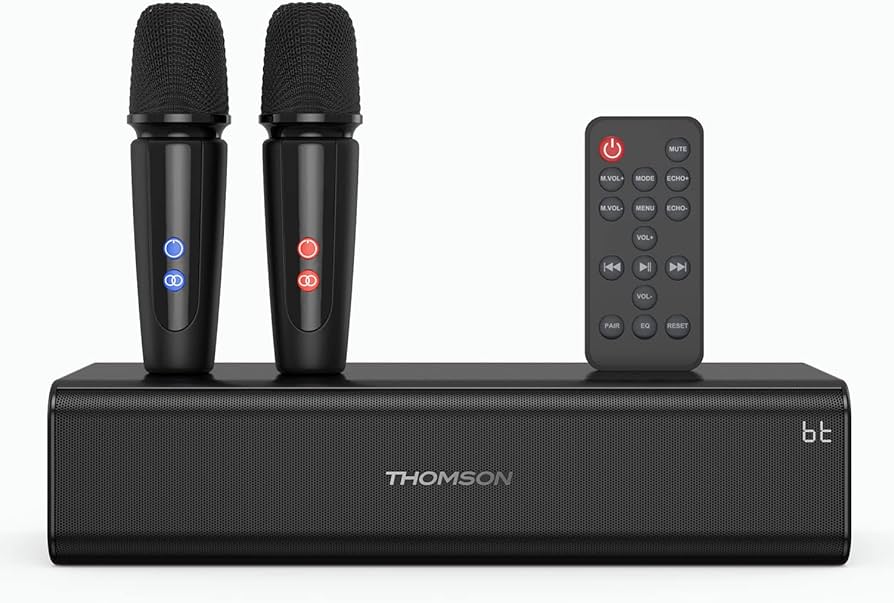 Amazon | THOMSON カラオケセット 拡声器 ワイヤレスマイク2本付き PA