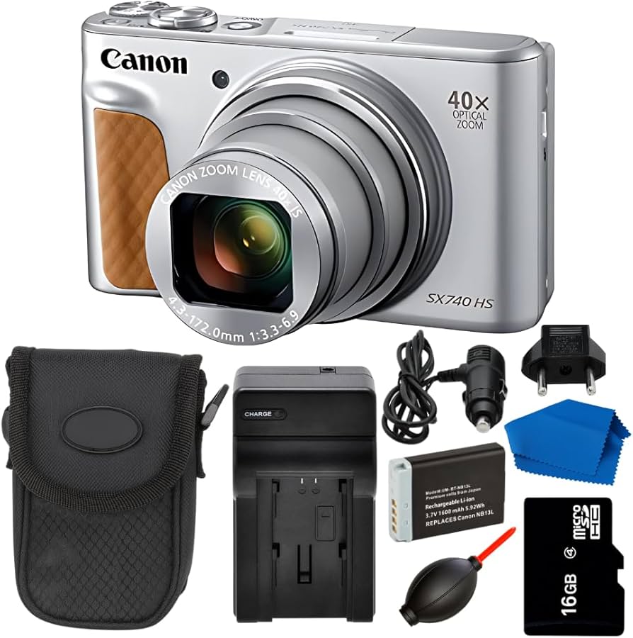 Amazon.com : Canon PowerShot SX740 HS Digital Camera (Silver) 9PC