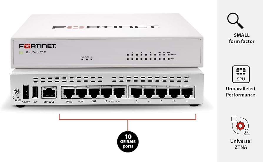 Amazon.com: FortiGate-70F Firewall - 7X GE RJ45 Internal Ports, 2X