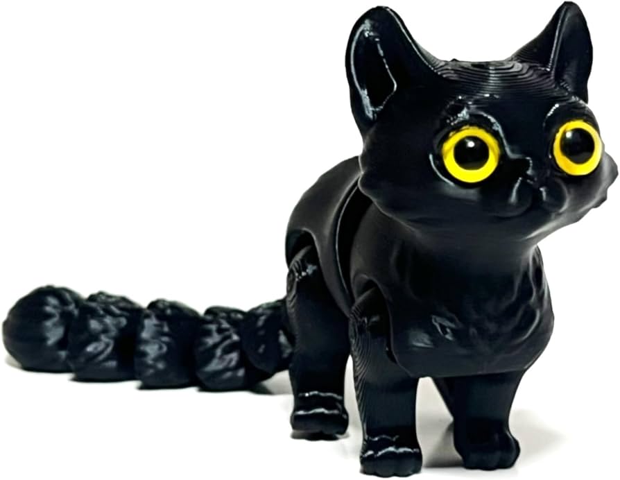 Amazon.co.jp: 黒猫 フィギュア 関節可動 ミニサイズ 全長12