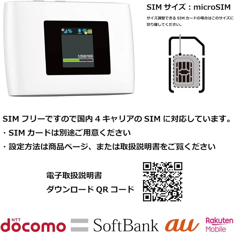 Amazon.co.jp: ZTE Cute Wi-Fi ポケット wifi モバイルルーター【薄型