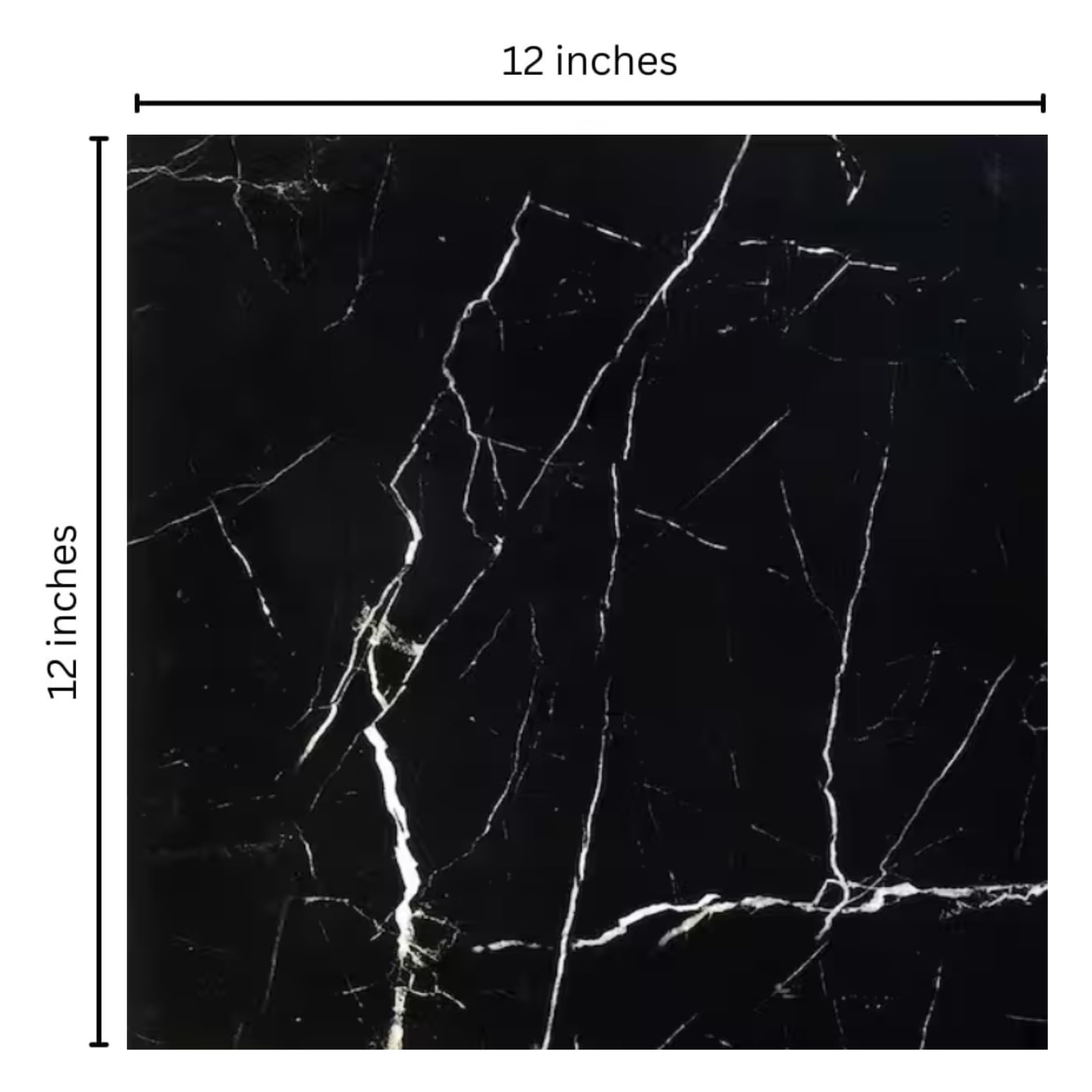 Tenedos 12x12 inch Nero Marquina Black & White Marble Tile – 5