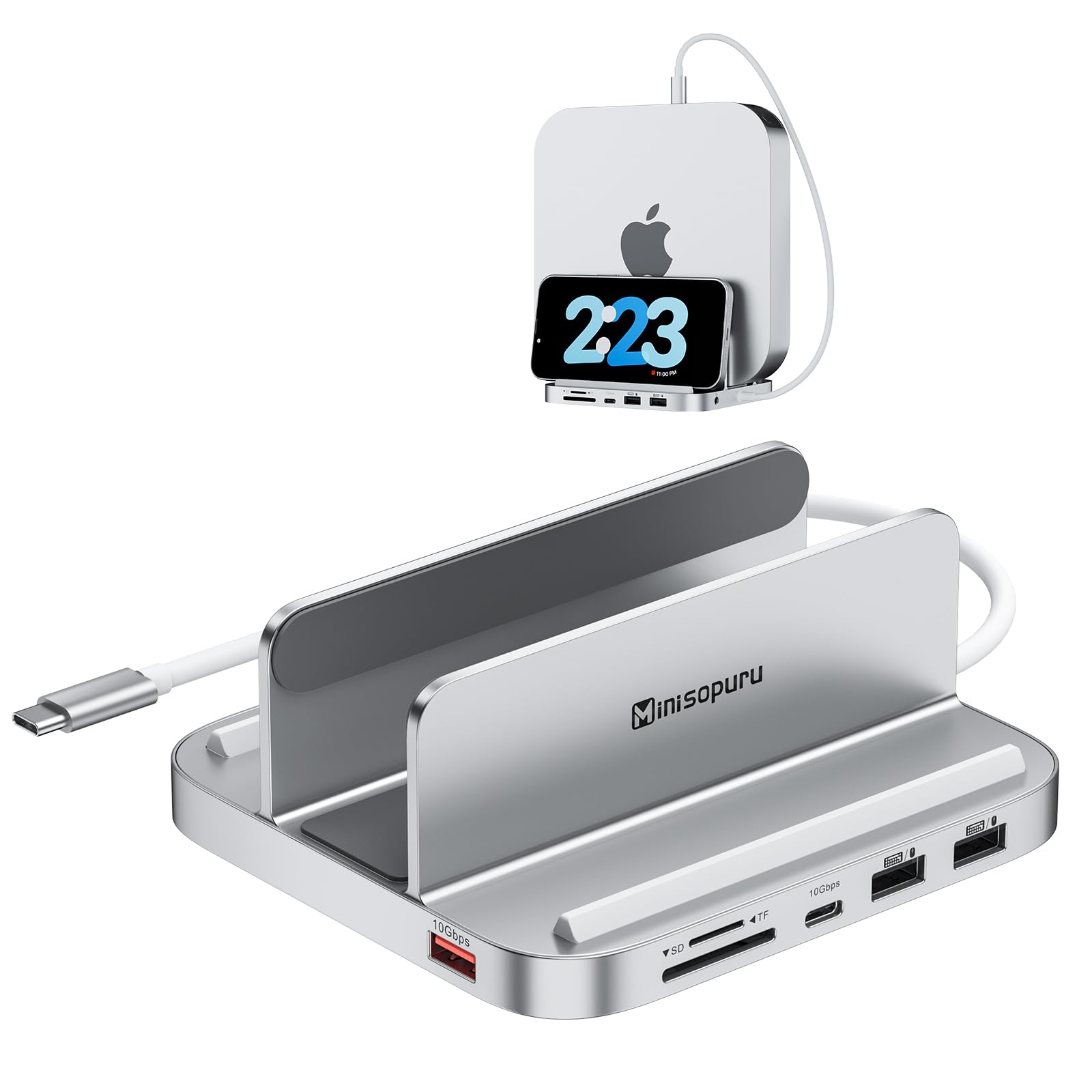 Minisopuru Mac Mini Dock & Stand With M.2 NVMe SSD Enclosure - 8