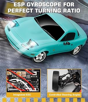 Amazon.com: SVERTIBO LD1804 1/18 Scale RC Drift Car, Mini Mazda MX