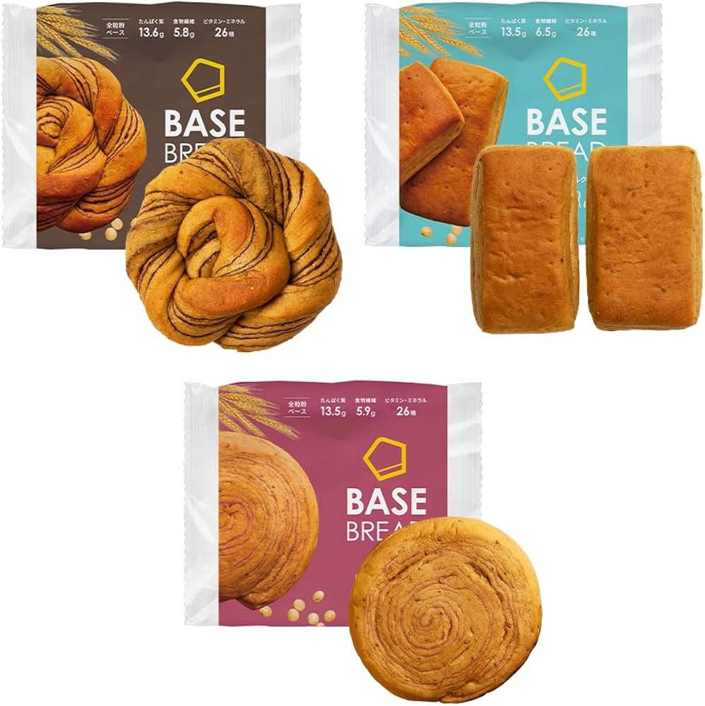 Amazon | 【腹持ち・ボリューム◎】ベースブレッド 3種 12袋 パン