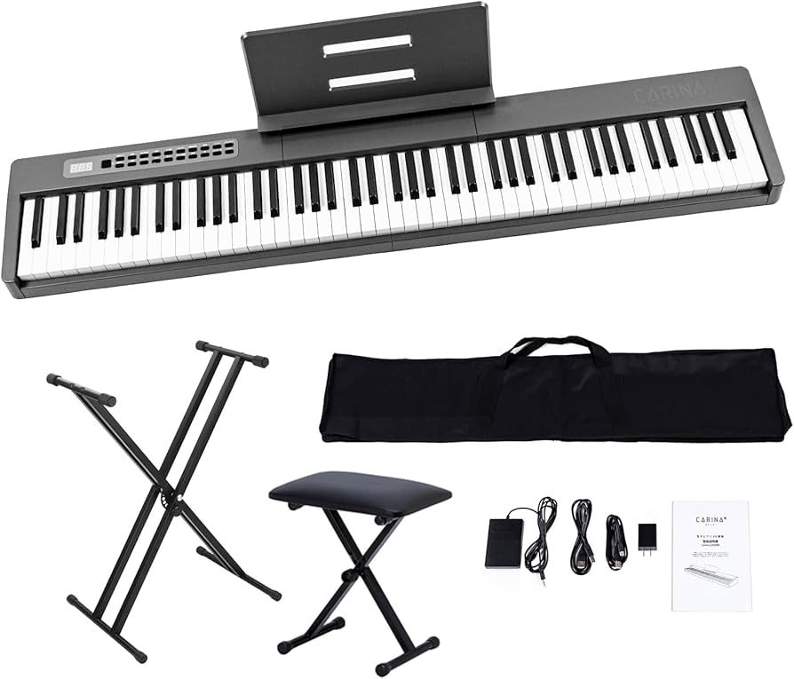 Amazon | Carina 電子ピアノ 88鍵盤 キーボード 充電式 コードレス