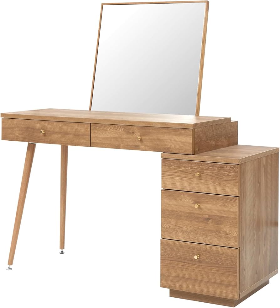 Amazon｜LOWYA ロウヤ ドレッサー デスク サイドチェスト付き