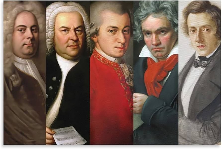 Amazon.co.jp: 有名な作曲家ポスター バッハ・ヘンデル・モーツァルト