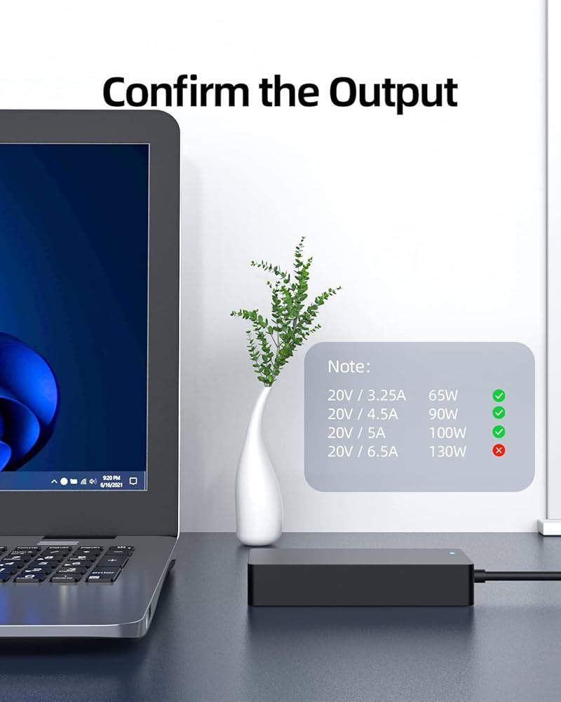 Amazon.com: 100W 90W 65W USB-C AC Charger Fit for MSI Summit E16