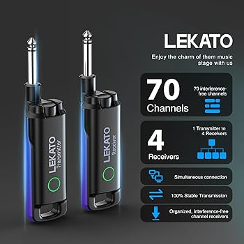 Amazon.com: LEKATO Wireless Guitar System UHF Wireless Guitar