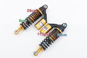 Amazon | 【x-cars】汎用品 250mm タンク付き リアサスペンション 黒金